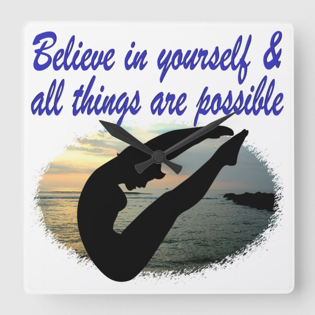 RELÓGIO QUADRADO ACREDITE EM SONHOS DE SONHOS (Frente)