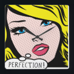 Relógio Quadrado Acrílico Wall Clock pop art "PERFECTION".<br><div class="desc">Acrílico Wall Clock pop art "PERFECTION".</div>