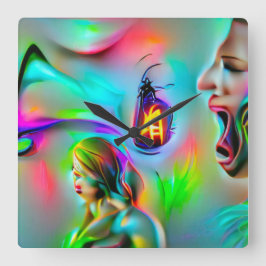 Relógio Quadrado Acusticófobia