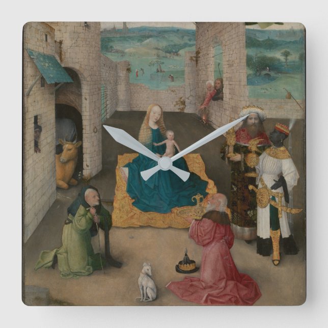 Relógio Quadrado Adoração dos Magi (Frente)