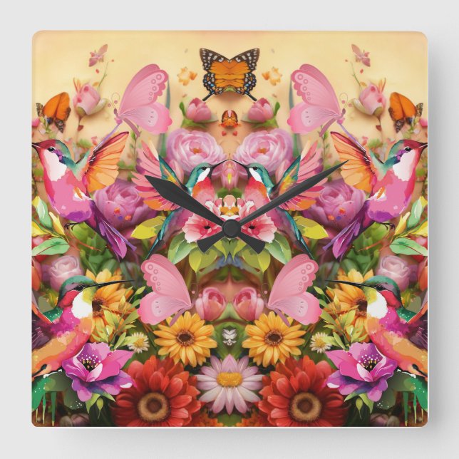 Relógio Quadrado adorável (Frente)