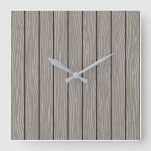 Relógio Quadrado Aesthetic modern minimalist grey wood design