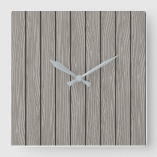 Relógio Quadrado Aesthetic modern minimalist grey wood design