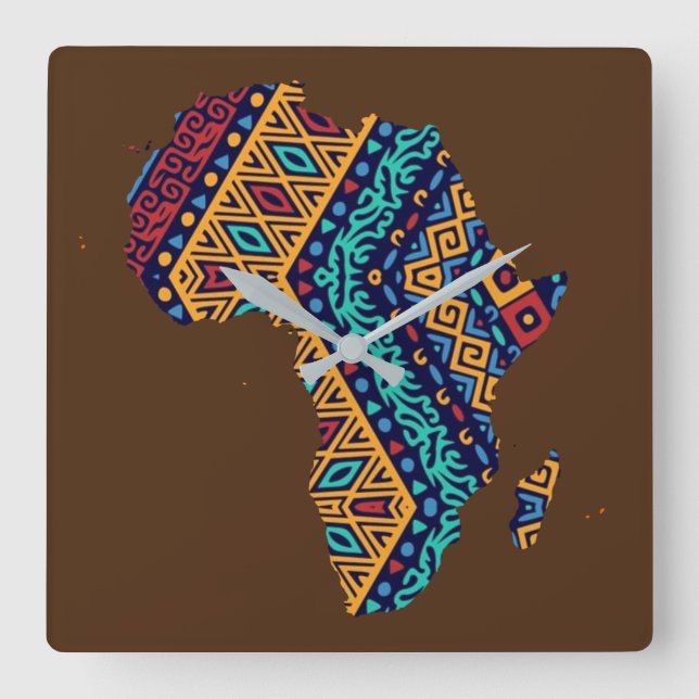 Relógio Quadrado África (Frente)