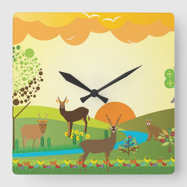 Relógio Quadrado África (Frente)