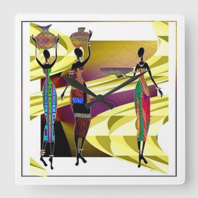 Relógio Quadrado African Festiva (Frente)