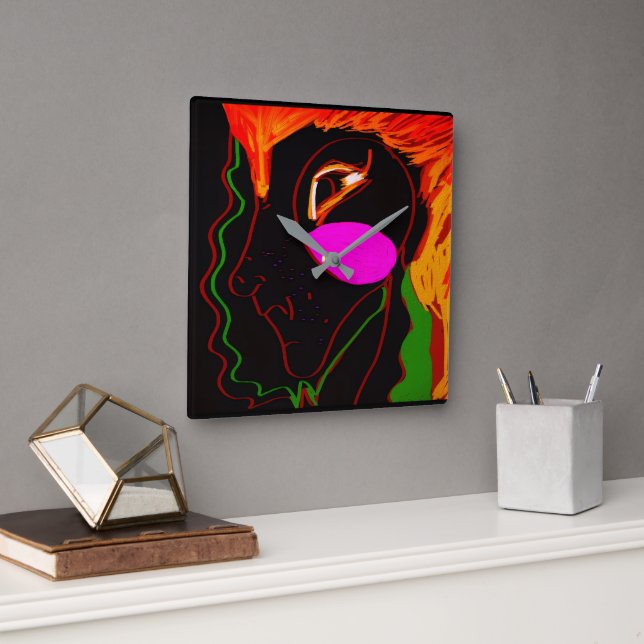 Relógio Quadrado African Phoenix Rising  (Escritório)