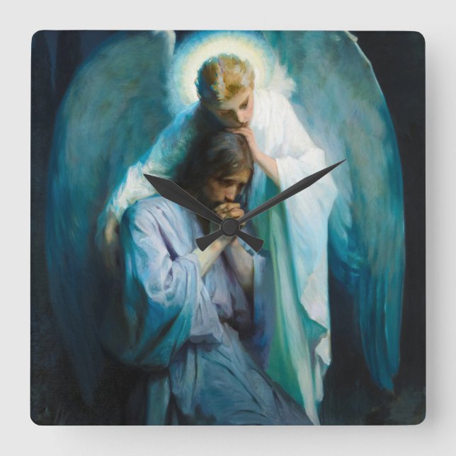 Relógio Quadrado Agonia no Jardim, 1898 por Frans Schwartz (Frente)