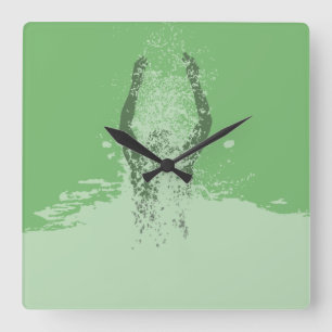 Relógio Quadrado Água fresca do Homem de Grunagem Branca e Preta