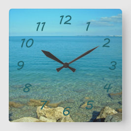 Relógio Quadrado Águas Verdes Azuis das Bermudas