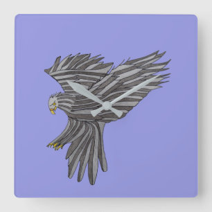Relógio Quadrado Águia Azul