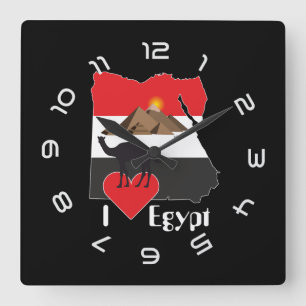 Relógio Quadrado Ägypten - Egypt Uhr