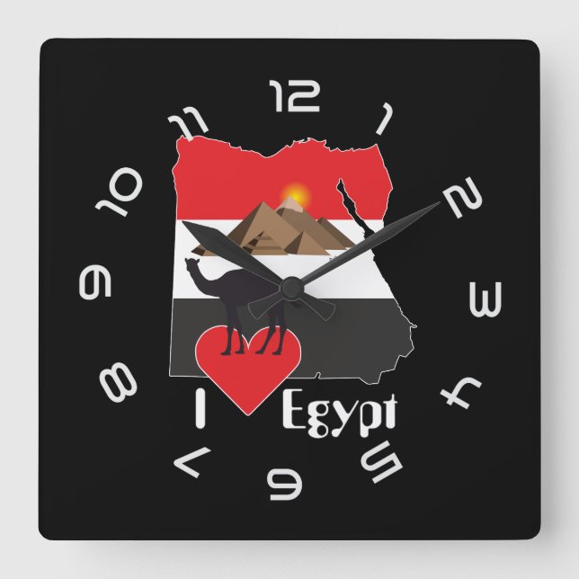 Relógio Quadrado Ägypten - Egypt Uhr (Frente)