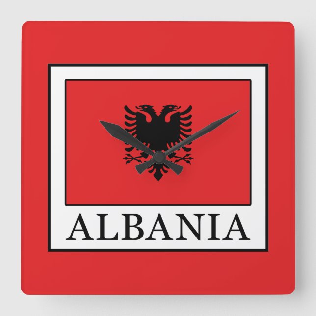 Relógio Quadrado Albânia (Frente)
