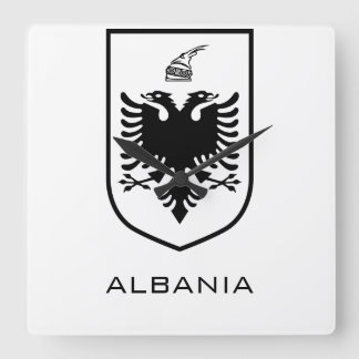 Relógio Quadrado Albanian National Coat of Arms Heritage Ink
