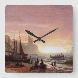 Relógio Quadrado Albert Bierstadt é a frota pesqueira