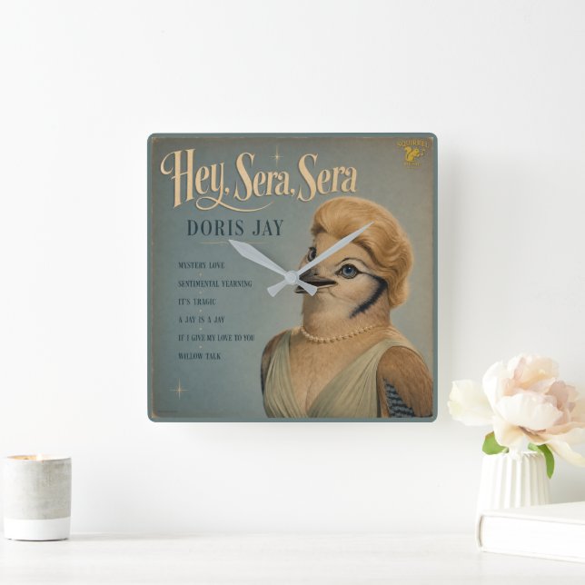 Relógio Quadrado Álbum de Doris Jay: uma Paródia (Lar)