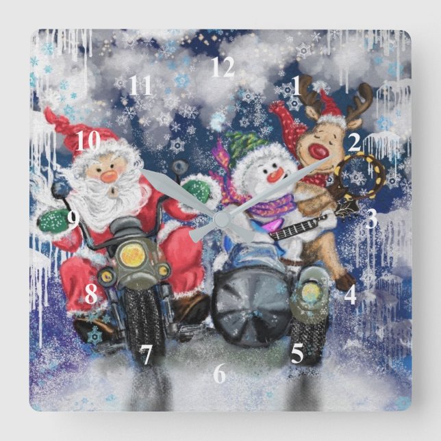 Relógio Quadrado Alegria - Feliz Natal (Frente)