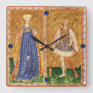 RELÓGIO QUADRADO ALERTAS DE RENASCIMENTO ANTIQUAS/MAID E PÁGINA DE 