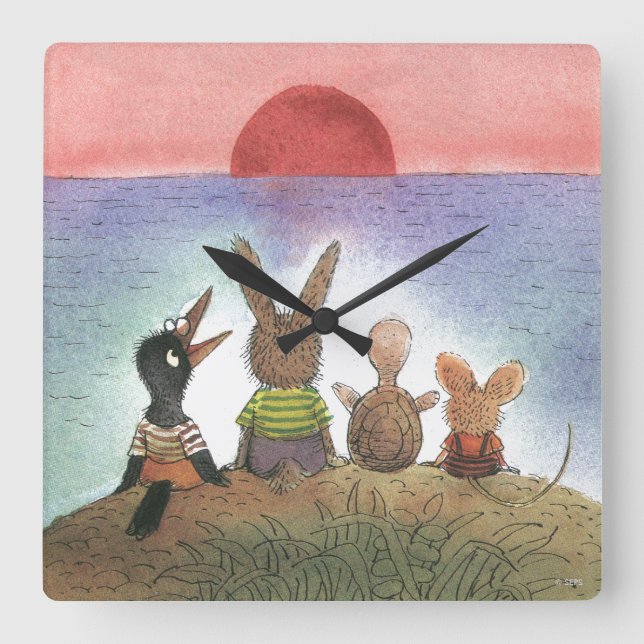 Relógio Quadrado Algo Vermelho (Frente)