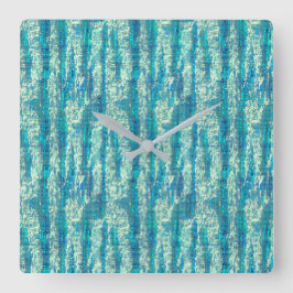 Relógio Quadrado Algodão semipelado azul turquesa