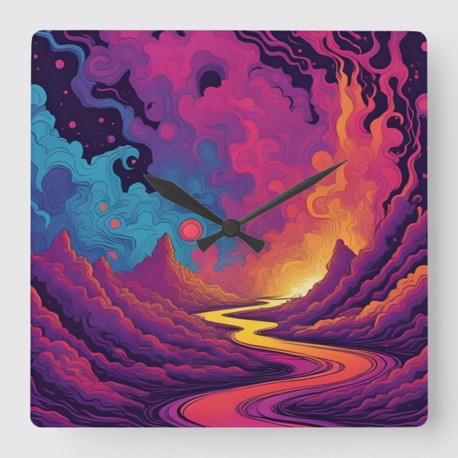 Relógio Quadrado Alien Lands (Frente)