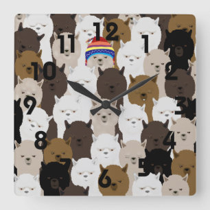 Relógio Quadrado Alpacas Wall Clock