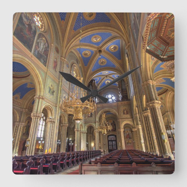 Relógio Quadrado Altlerchenfelder Kirche Wien Áustria (Frente)