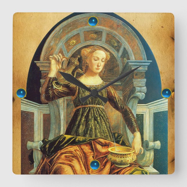 RELÓGIO QUADRADO ALVAS DE RENASCIMENTO ANTIQUAS 14/TEMPERÂNCIA (Frente)