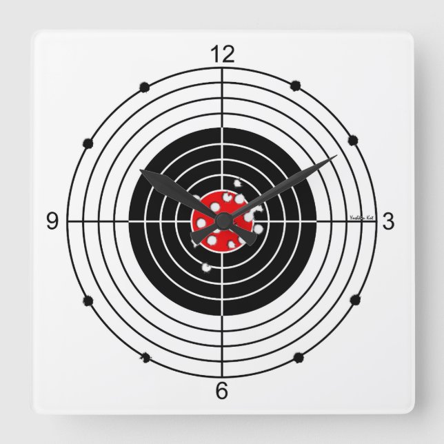 Relógio Quadrado Alvo (Frente)