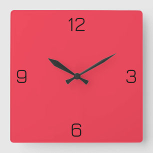 Relógio Quadrado Amaranth Red F4364C Color - Add Your Name Option