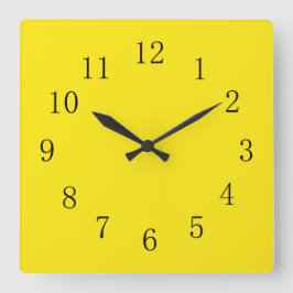 Relógio Quadrado Amarelo brilhante
