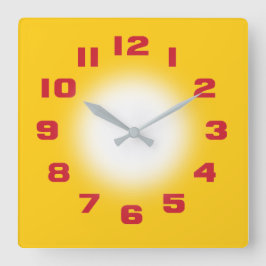 Relógio Quadrado Amarelo de mostarda