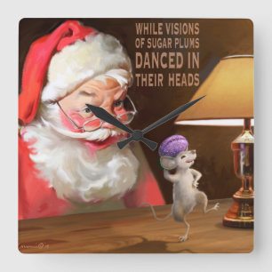 Relógio Quadrado Ameixas do açúcar