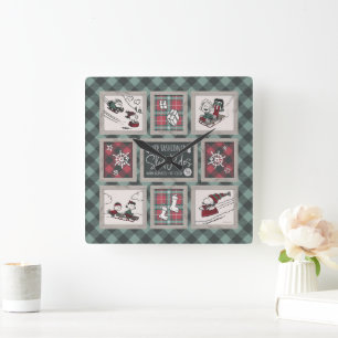 Relógio Quadrado Amendoins   Padrões antigos de salga