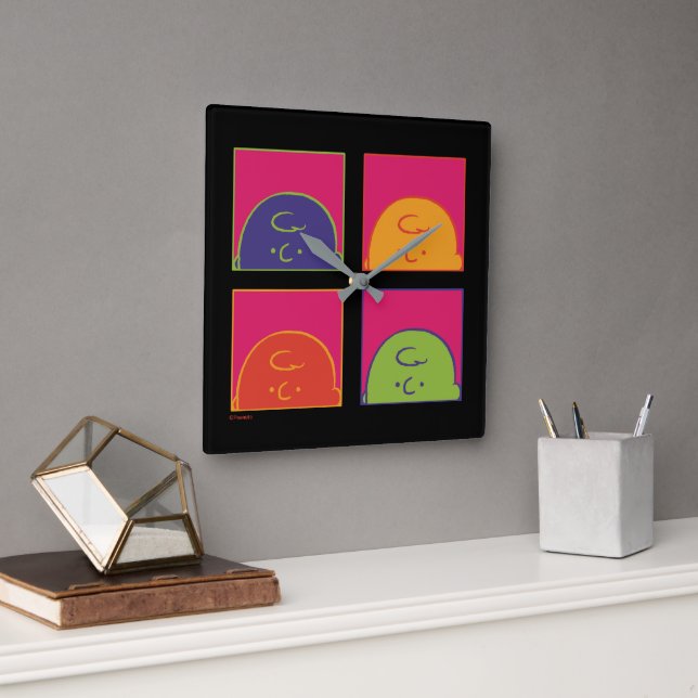 Relógio Quadrado Amendoins | Pop de arte moderna é Charlie Brown (Escritório)