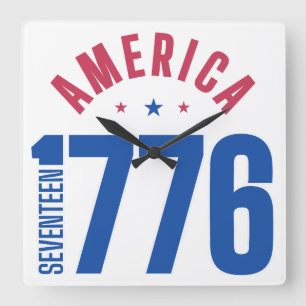 Relógio Quadrado AMÉRICA 1776 ano da liberdade 