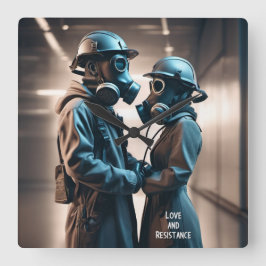 RELÓGIO QUADRADO AMOR E RESISTÊNCIA