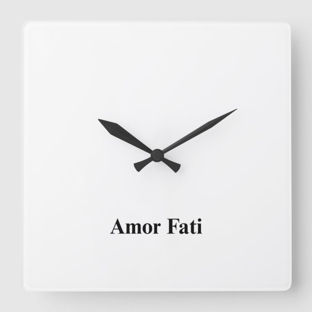 Relógio Quadrado Amor Fati Minimalist Office Wall Clock (Frente)