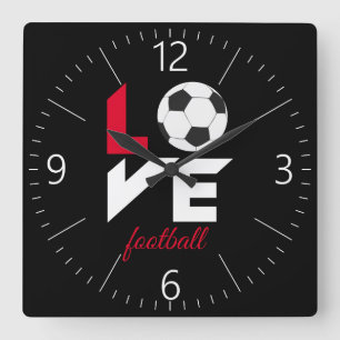 Relógio Quadrado Amor futebol