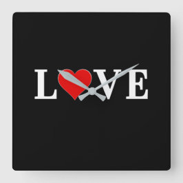 Relógio Quadrado AMOR Moderno Trendy Black and White