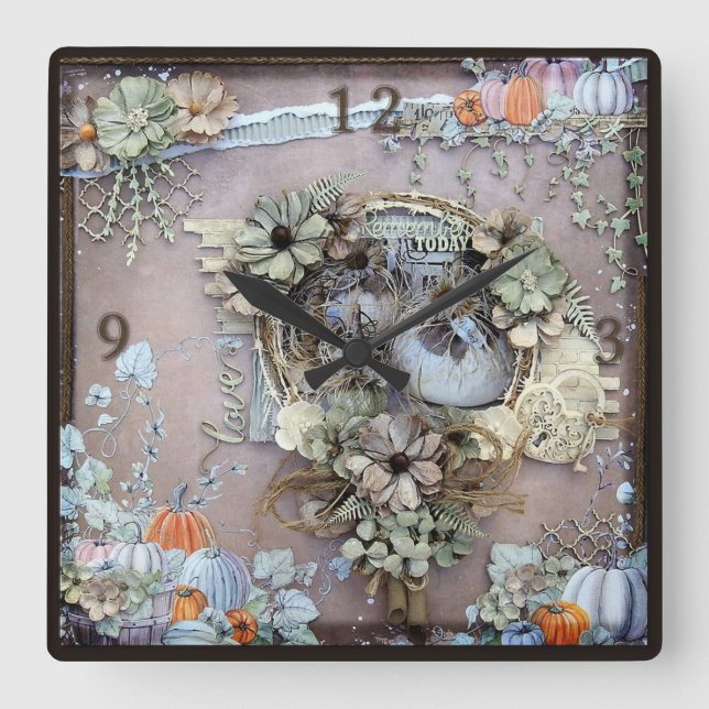 Relógio Quadrado Amor vintage (Frente)