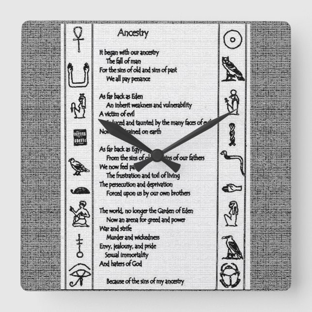 Relógio Quadrado Ancestralidade (Frente)