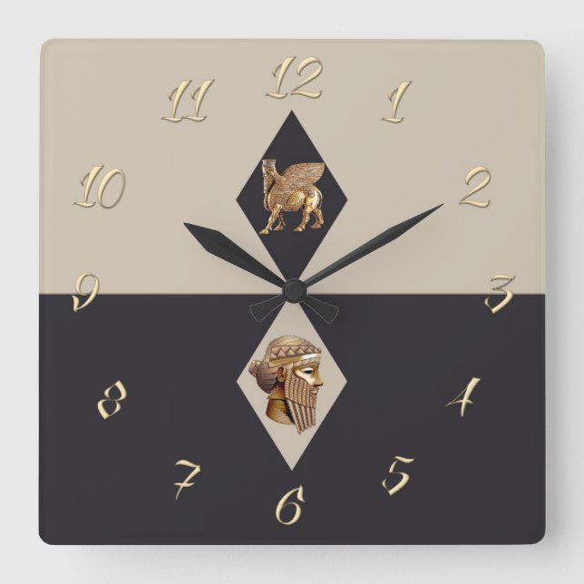 Relógio Quadrado Ancient Assyria (Frente)