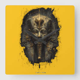 Relógio Quadrado Ancient Malice Egyptian Pharaoh Black