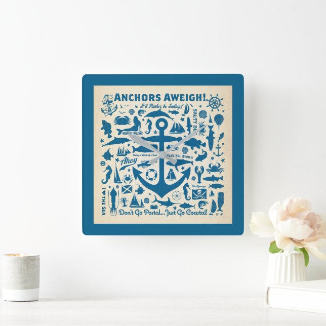 Relógio Quadrado Âncoras APesam! (Lar)