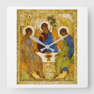 Relógio Quadrado Andrey Rublev , “ Holy Trinity ”