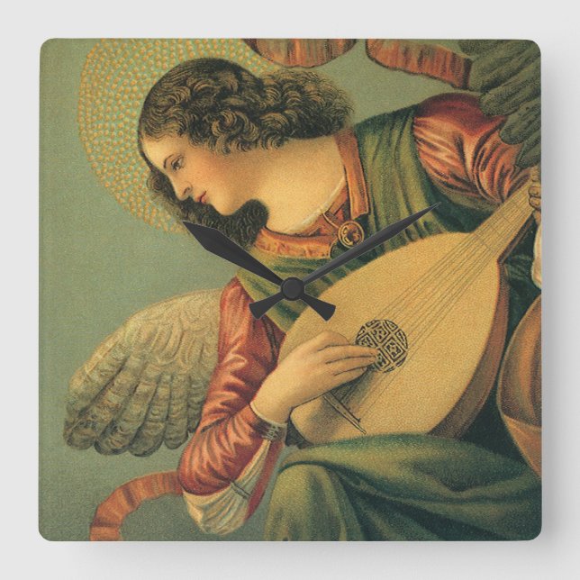 Relógio Quadrado Angel Musical, Melozzo da Forli, Arte Renascentist (Frente)