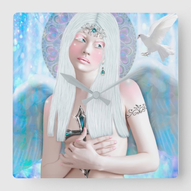 Relógio Quadrado Angel Reloj Cuadrado (Frente)