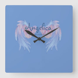 Relógio Quadrado Angélica era nascer com asas da praça do céu
